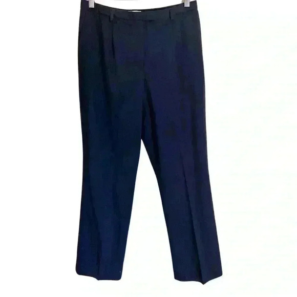 Pendleton Pleated Wool Straight Leg Trousers Navy - Picture 1 of 7